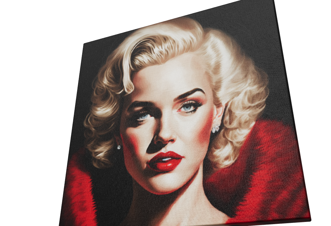 Fashion Marilyn Monroe in red dress / Large Stretched Printed Canvas /  Modern Wall Art Print